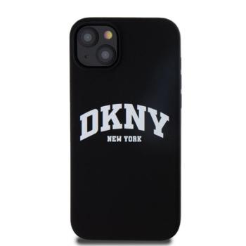 DKNY Liquid Silicone Arch Logo MagSafe iPhone 15 Plus hátlap tok, fekete kép