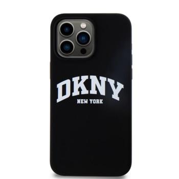 DKNY Liquid Silicone Arch Logo MagSafe iPhone 15 Pro Max hátlap tok, fekete kép