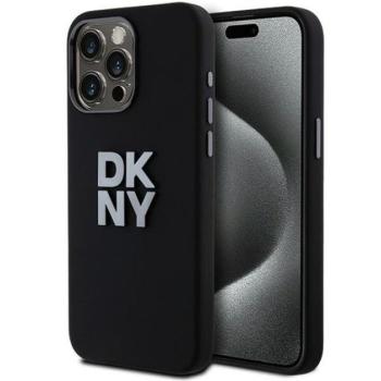 DKNY Liquid Silicone Metal Logo Apple iPhone 15 Pro hátlap tok, fekete kép