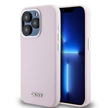DKNY Liquid Silicone Small Metal Logo Apple iPhone 14 Pro Magsafe hátlap tok, rózsaszín, DKHMP14LSMCHLP kép