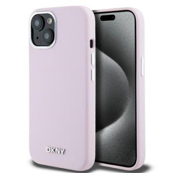 DKNY Liquid Silicone Small Metal Logo Apple iPhone 15 Plus / 14 Plus Magsafe hátlap tok, rózsaszín, DKHMP15MSMCHLP kép