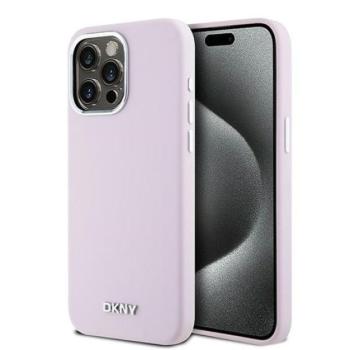 DKNY Liquid Silicone Small Metal Logo iPhone 14 Pro Max Magsafe hátlap tok, rózsaszín, DKHMP14XSMCHLP kép