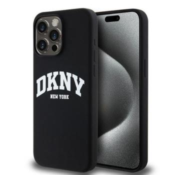 DKNY Liquid Silicone White Printed Logo Apple iPhone 13 Pro Max Magsafe hátlap tok, fekete, DKHMP13XSNYACH kép