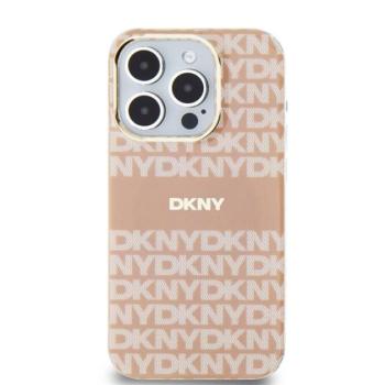 DKNY PC/TPU Repeat Pattern Tonal Stripe Apple iPhone 15 Pro Magsafe tok, rózsaszín kép