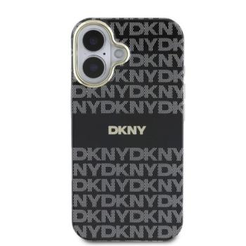 DKNY PC/TPU Repeat Pattern Tonal Stripe iPhone 16 MagSafe tok, fekete kép