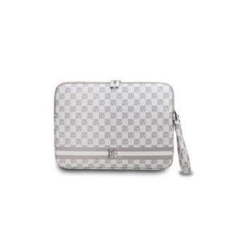 DKNY PU Leather Checkered Pattern and Stripe Laptop táska, 13-14&quot;, bézs kép
