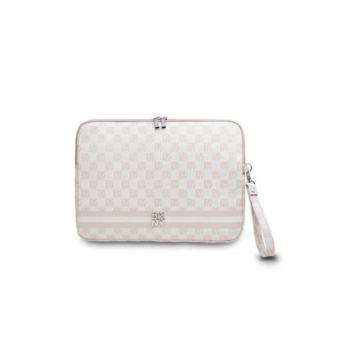 DKNY PU Leather Checkered Pattern and Stripe Laptop táska, 13-14&quot;, rózsaszín kép