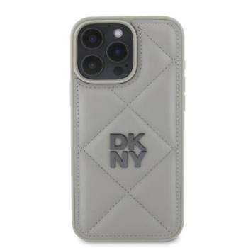 DKNY PU Leather Quilted Stack Logo iPhone 16 Pro tok, szürke kép