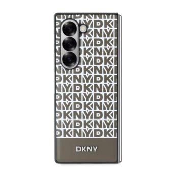DKNY PU Leather Repeat Pattern Bottom Stripe MagSafe Samsung Galaxy Z Fold 6 hátlap tok, barna kép