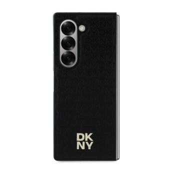 DKNY PU Leather Repeat Pattern Stack Logo MagSafe Samsung Galaxy Z Fold 6 hátlap tok, fekete kép