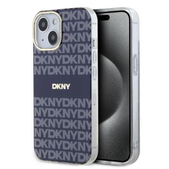 DKNY PU Leather Repeat Pattern Tonal Stripe iPhone 14 Pro tok, kék kép