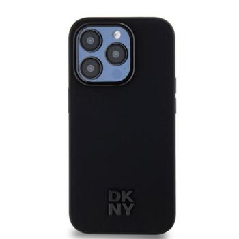 DKNY PU Leather Stack Logo Apple iPhone 15 Pro Magsafe tok, fekete kép