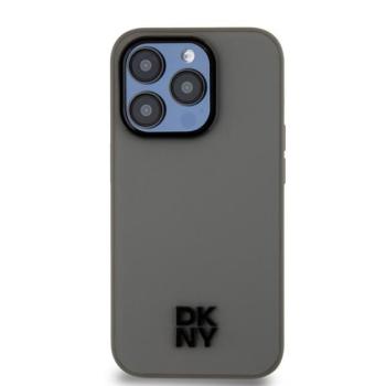 DKNY PU Leather Stack Logo iPhone 15 Pro Max MagSafe tok, szürke kép