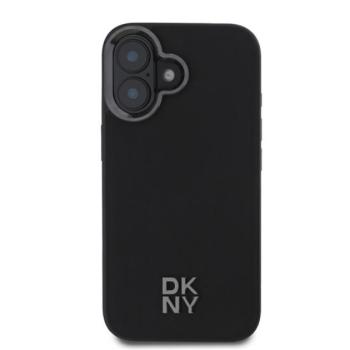 DKNY PU Leather Stack Logo iPhone 16 MagSafe tok, fekete kép