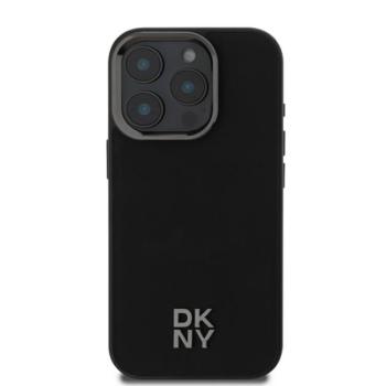 DKNY PU Leather Stack Logo iPhone 16 Pro Max MagSafe tok, fekete kép