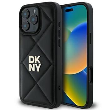DKNY Quilted Stack Logo iPhone 16 Pro Max hátlap tok, fekete DKHCP16XPQDSLK kép