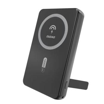 Dudao K14S+ MagSafe-kompatibilis powerbank 1xUSB-A és 1xUSB-C csatlakozással kitámasztóval 10000mAh 20W - fekete kép