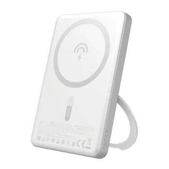 Dudao K28S MagSafe-kompatibilis powerbank 1xUSB-C csatlakozással kitámasztóval 5000mAh 20W PD - ezüst szín kép