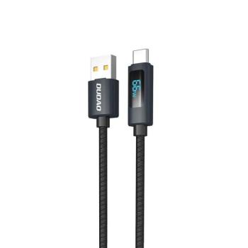 Dudao L7T USB-A - Type-C kábel LED kijelzővel 66W 1m - fekete kép