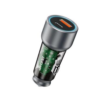 Dudao R4T autós töltő 1xUSB-A és 1xUSB-C csatlakozással 30W - szürke kép