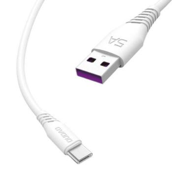 Dudao USB / type-c USB FASST töltés adatkábel 5A 1m fehér (L2T 1m fehér) kép