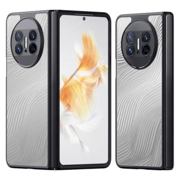 DUX DUCIS AIMO műanyag telefonvédő (közepesen ütésálló, szilikon keret, kamera védelem, matt, hullám minta) FEKETE Huawei Mate X3 kép