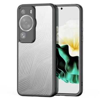 DUX DUCIS AIMO műanyag telefonvédő (közepesen ütésálló, szilikon keret, kamera védelem, matt, hullám minta) FEKETE Huawei P60 Pro kép