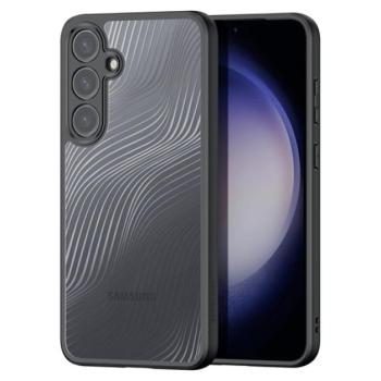 DUX DUCIS AIMO műanyag telefonvédő (közepesen ütésálló, szilikon keret, kamera védelem, matt, hullám minta) FEKETE Samsung Galaxy S24 (SM-S921) kép