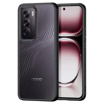 DUX DUCIS AIMO műanyag telefonvédő (ütésállóság, szilikon keret, kameravédő, matt, hullám) FEKETE Oppo Reno 12 5G kép