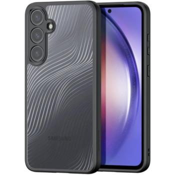 DUX DUCIS AIMO műanyag telefonvédő (ütésállóság, szilikon keret, kameravédő, matt, hullám) FEKETE Samsung Galaxy A55 5G (SM-A556) kép