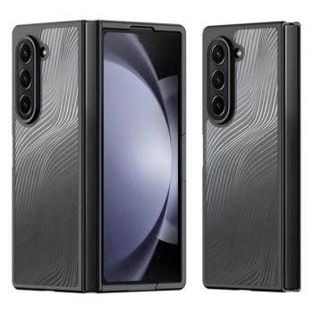 DUX DUCIS AIMO műanyag telefonvédő (ütésállóság, szilikon keret, kameravédő, matt, hullám) FEKETE Samsung Galaxy Z Fold6 5G (SM-F956) kép