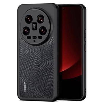 DUX DUCIS AIMO műanyag telefonvédő (ütésállóság, szilikon keret, kameravédő, matt, hullám) FEKETE Xiaomi 14 Ultra kép