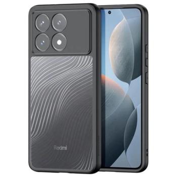 DUX DUCIS AIMO műanyag telefonvédő (ütésállóság, szilikon keret, kameravédő, matt, hullám) FEKETE Xiaomi Poco F6 Pro kép