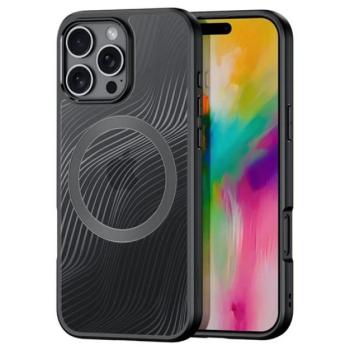 DUX DUCIS AIMO szilikon telefonvédő (ütésállóság, kameravédő, MagSafe, hullám) FEKETE Apple iPhone 16 Pro kép