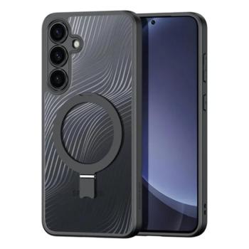 DUX DUCIS AIMO szilikon telefonvédő (ütésállóság, kameravédő, MagSafe, kitámasztó, hullám) FEKETE Samsung Galaxy S25 Plus (SM-S936) kép