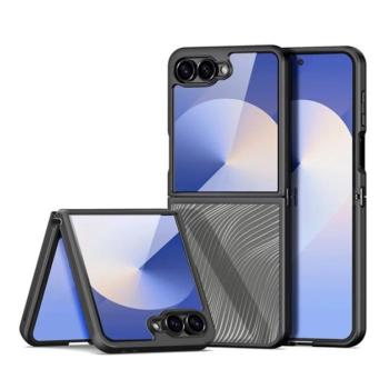 DUX DUCIS AIMO szilikon telefonvédő (ütésállóság, kameravédő, matt, hullám) FEKETE Samsung Galaxy Z Flip7 (SM-F766) kép