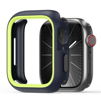 DUX DUCIS Bamo - Kemény PC + Puha szilikon Apple Watch Series 7/8/9 45mm tok éjkék/zöld kép
