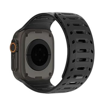 Dux Ducis CS Apple Watch 42/44/45/46/49mm mágneses szilikon szíj, fekete kép