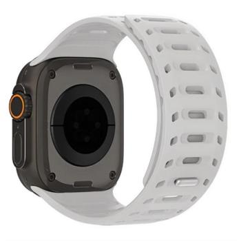 DUX DUCIS CS pótszíj (egyedi méret, nagy, szilikon, lyukacsos, mágneses) SÖTÉTSZÜRKE Apple Watch Series 5 44mm, Watch Series 4 44mm, Watch Series 3 42mm kép