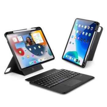 Dux Ducis DK iPad 4/5/6/iPad Pro 11 (2018/2020/2021/2022) kihajtható tok vezeték nélküli billentyűzettel, fekete kép