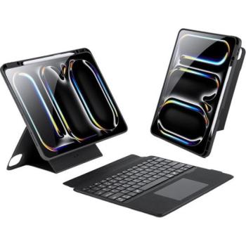 Dux Ducis DK iPad Pro 13 (2024 / 2025) kihajtható tok vezeték nélküli billentyűzettel, fekete kép