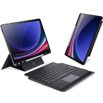 Dux Ducis DK Samsung Tab S10 Plus/S9 Plus/S9 FE Plus kihajtható tok vezeték nélküli billentyűzettel, fekete kép
