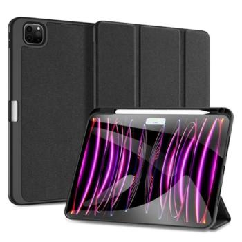 DUX DUCIS DOMO tok álló, bőr hatású (aktív FLIP, oldalra nyíló, TRIFOLD, asztali tartó, ceruza tartó) FEKETE Apple IPAD Pro 11 (2024) kép