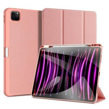 DUX DUCIS DOMO tok álló, bőr hatású (aktív FLIP, oldalra nyíló, TRIFOLD, asztali tartó, ceruza tartó) RÓZSASZÍN Apple IPAD Pro 13 (2024) kép
