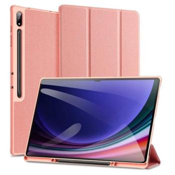 DUX DUCIS DOMO tok álló, bőr hatású (aktív FLIP, oldalra nyíló, TRIFOLD, asztali tartó, ceruza tartó) RÓZSASZÍN Samsung Galaxy Tab S10 Ultra LTE (SM-X926B), Galaxy Tab S10 Ultra WIFI (SM-X kép