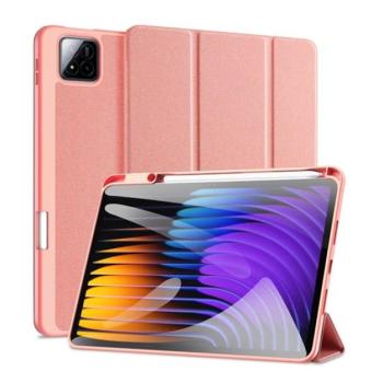 DUX DUCIS DOMO tok álló, bőr hatású (aktív FLIP, oldalra nyíló, TRIFOLD, asztali tartó, ceruza tartó) RÓZSASZÍN Xiaomi Pad 7 Pro, Pad 7 kép
