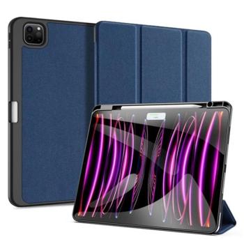 DUX DUCIS DOMO tok álló, bőr hatású (aktív FLIP, oldalra nyíló, TRIFOLD, asztali tartó, ceruza tartó) SÖTÉTKÉK Apple IPAD Pro 13 (2024) kép