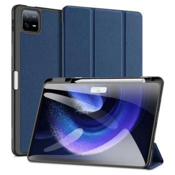 DUX DUCIS DOMO tok álló, bőr hatású (aktív FLIP, oldalra nyíló, TRIFOLD, asztali tartó, ceruza tartó) SÖTÉTKÉK Xiaomi Pad 6 kép