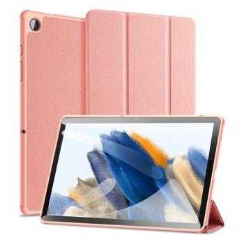 DUX DUCIS DOMO tok álló, bőr hatású (aktív FLIP, oldalra nyíló, TRIFOLD, asztali tartó funkció, textil minta) RÓZSASZÍN Samsung Galaxy Tab A9 Plus 5G (SM-X216), Galaxy Tab A9 Plus WIFI (SM-X210) kép