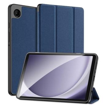 DUX DUCIS DOMO tok álló, bőr hatású (aktív FLIP, oldalra nyíló, TRIFOLD, asztali tartó funkció, textil minta) SÖTÉTKÉK Samsung Galaxy Tab A9 LTE (SM-X115), Galaxy Tab A9 WIFI (SM-X110) kép